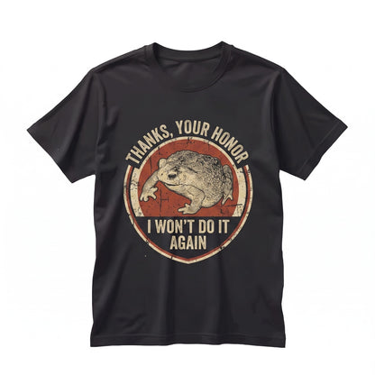 Thanks Your Honor Frog Funny Graphic Red Cotton Unisex TShirt