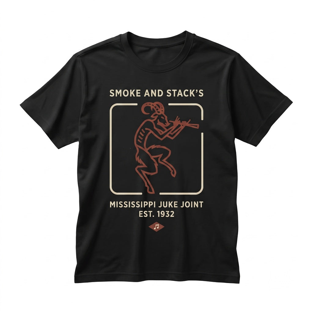 Smoke & Stacks Juke Joint Logo Vampire Horror Movie Graphic Vintage Cotton Top Unisex TShirt