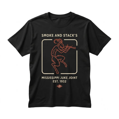 Smoke & Stacks Juke Joint Logo Vampire Horror Movie Graphic Vintage Cotton Top Unisex TShirt