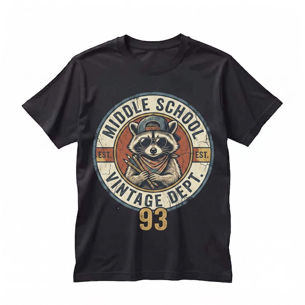 Funny Feral Raccoon Middle School Teacher Team Back To Classroom First Day Faculty Humor Graphic Unisex TShirt