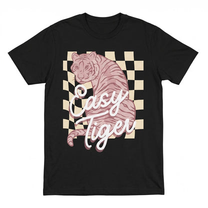 Vintage Easy Tiger Graphic Checkerboard Crewneck Cotton Unisex TShirt