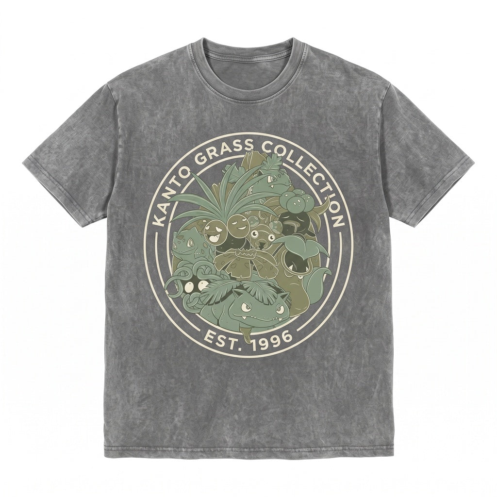 Bulbasaur Venusaur Botanical Grass Starter Anime Vintage Wash Sleeveless Gamer Graphic Gift Unisex TShirt