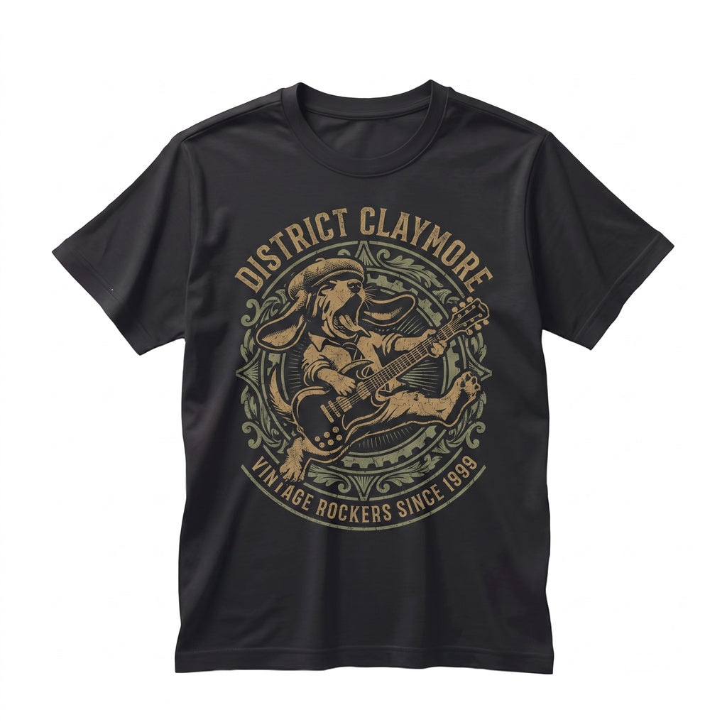 Funny Rock and Roll Dog Playing Guitar Graphic Pet Lover Musician Gift Unisex TShirt