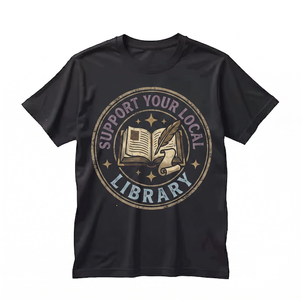 Support Your Local Library Sweatshirt, Retro Book Lover Crewneck, Reading Bookworm Gift Unisex TShirt
