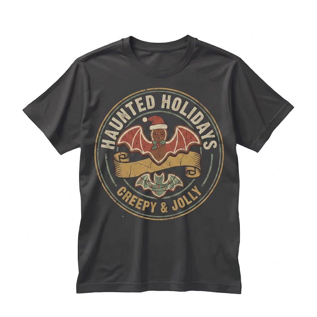 Gingerbread Bats Spooky Gothic Christmas Holiday Apparel Sweatshirt Unisex TShirt