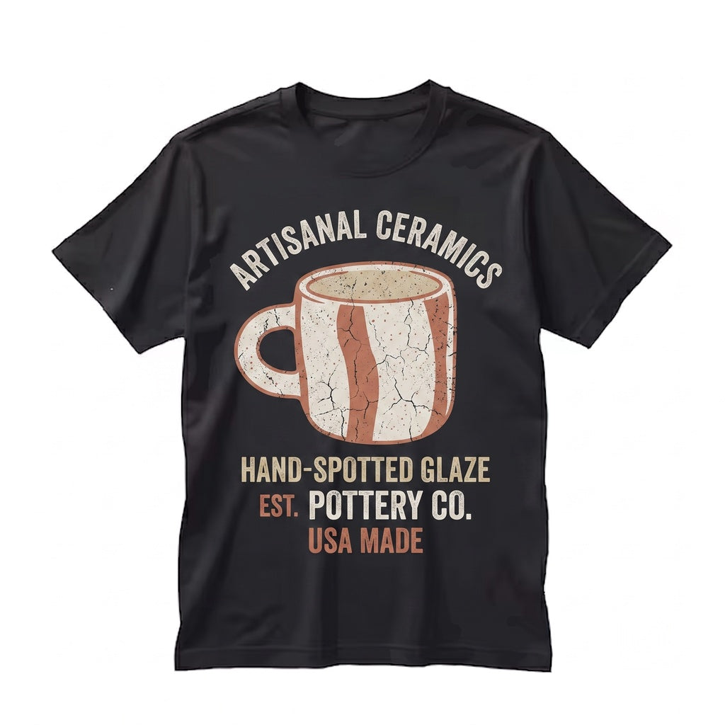 White Wave Ceramic Handmade Mug Graphic Art Cotton Apparel Unisex TShirt