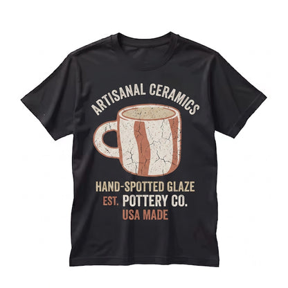 White Wave Ceramic Handmade Mug Graphic Art Cotton Apparel Unisex TShirt