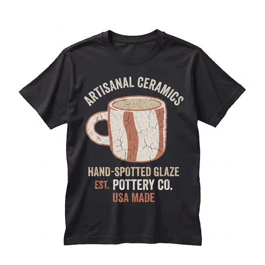 White Wave Ceramic Handmade Mug Graphic Art Cotton Apparel Unisex TShirt