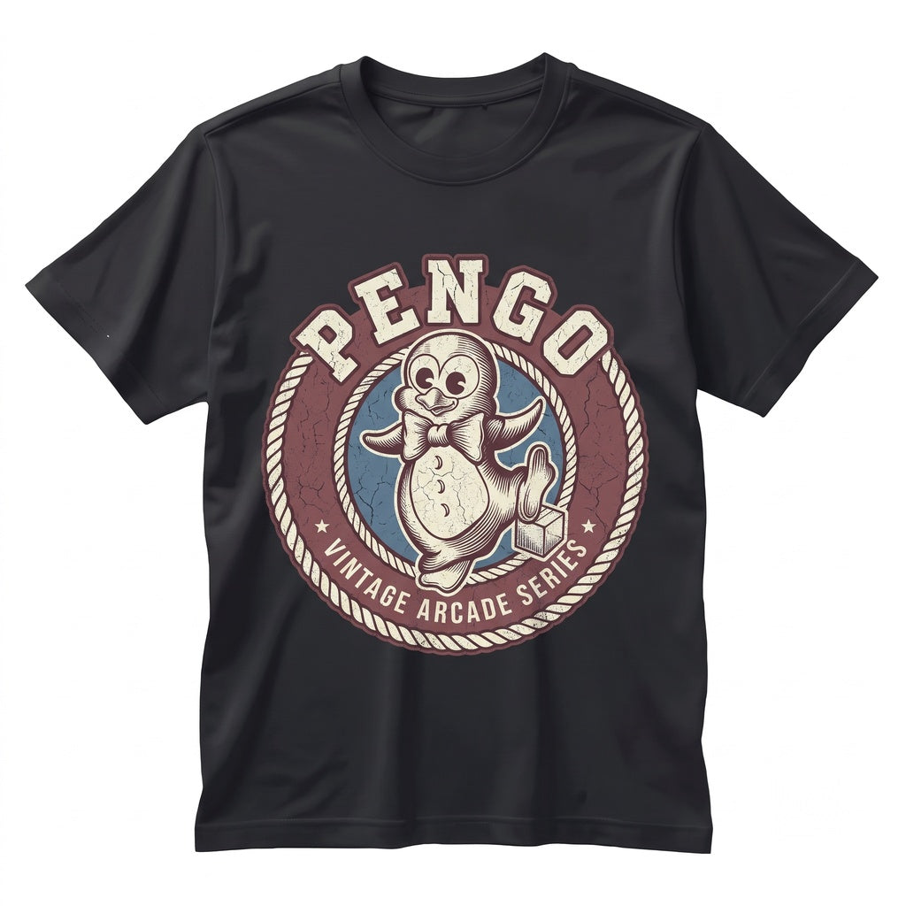 Vintage Arcade 1982 Ice Block Penguin Video Game Graphic Cotton Unisex TShirt