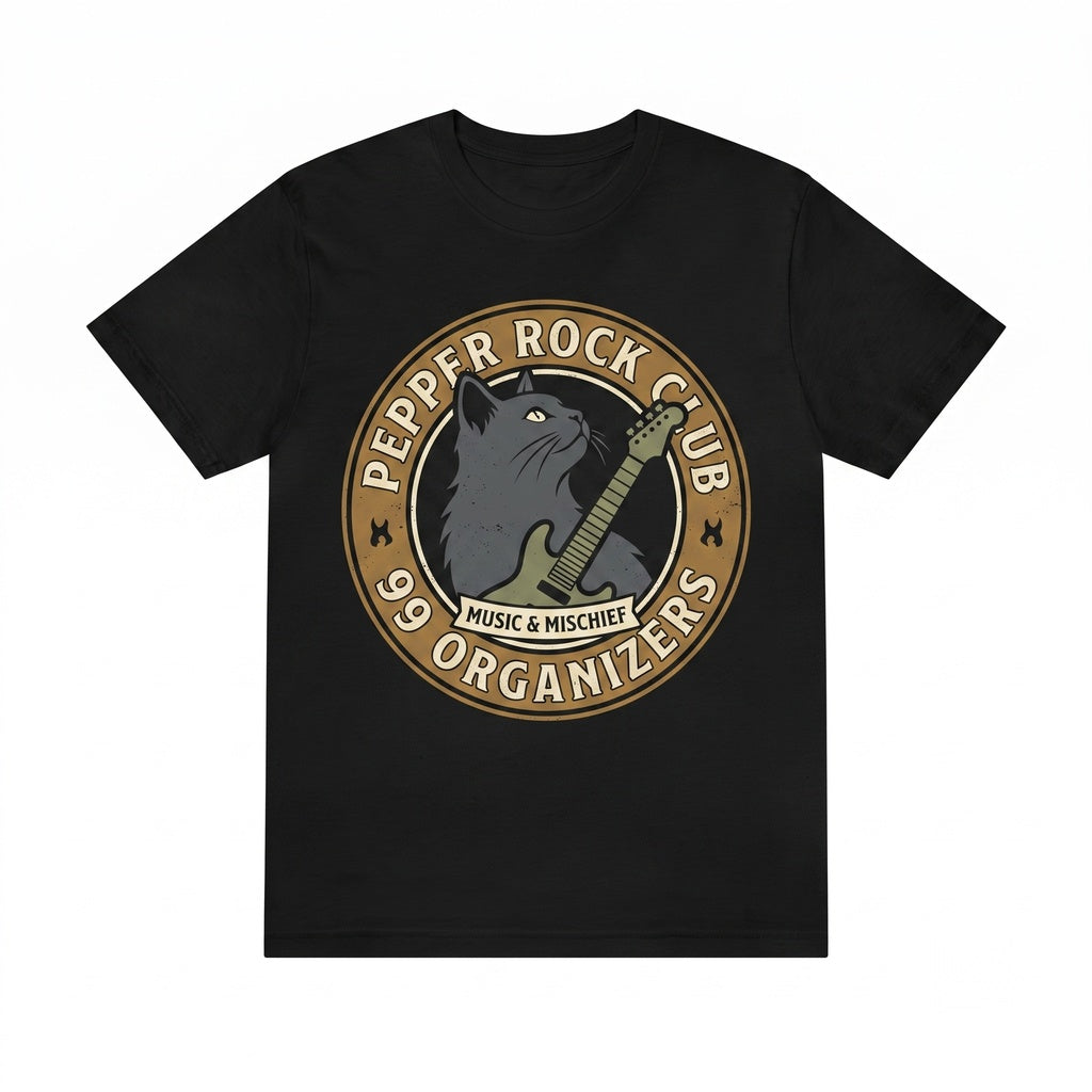 Rockstar Cat Playing Electric Guitar Graphic Music Lover Funny Pet Apparel Unisex TShirt