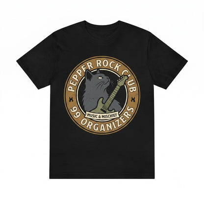 Rockstar Cat Playing Electric Guitar Graphic Music Lover Funny Pet Apparel Unisex TShirt