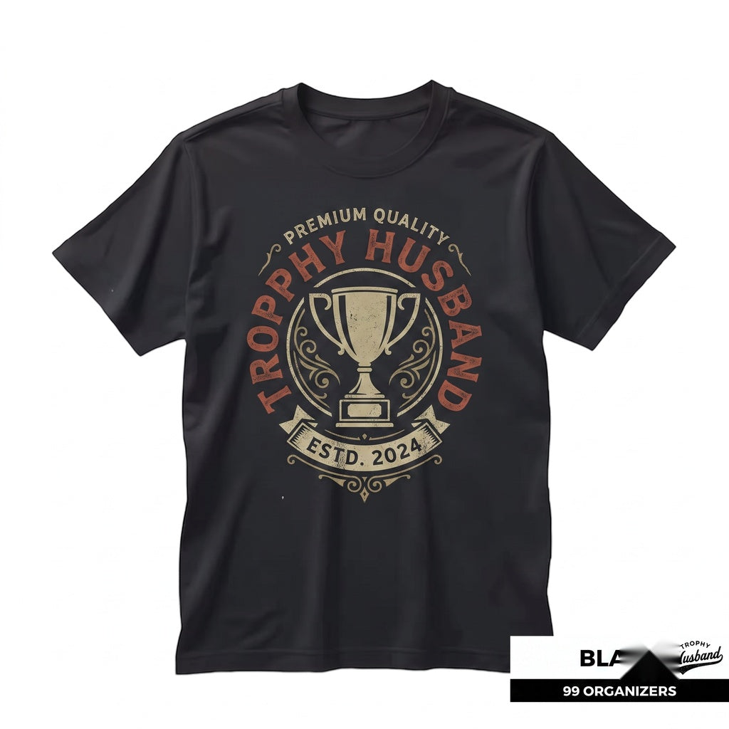 Funny Trophy Husband Graphic Anniversary Present, Custom Year Novelty Humor Apparel Unisex TShirt