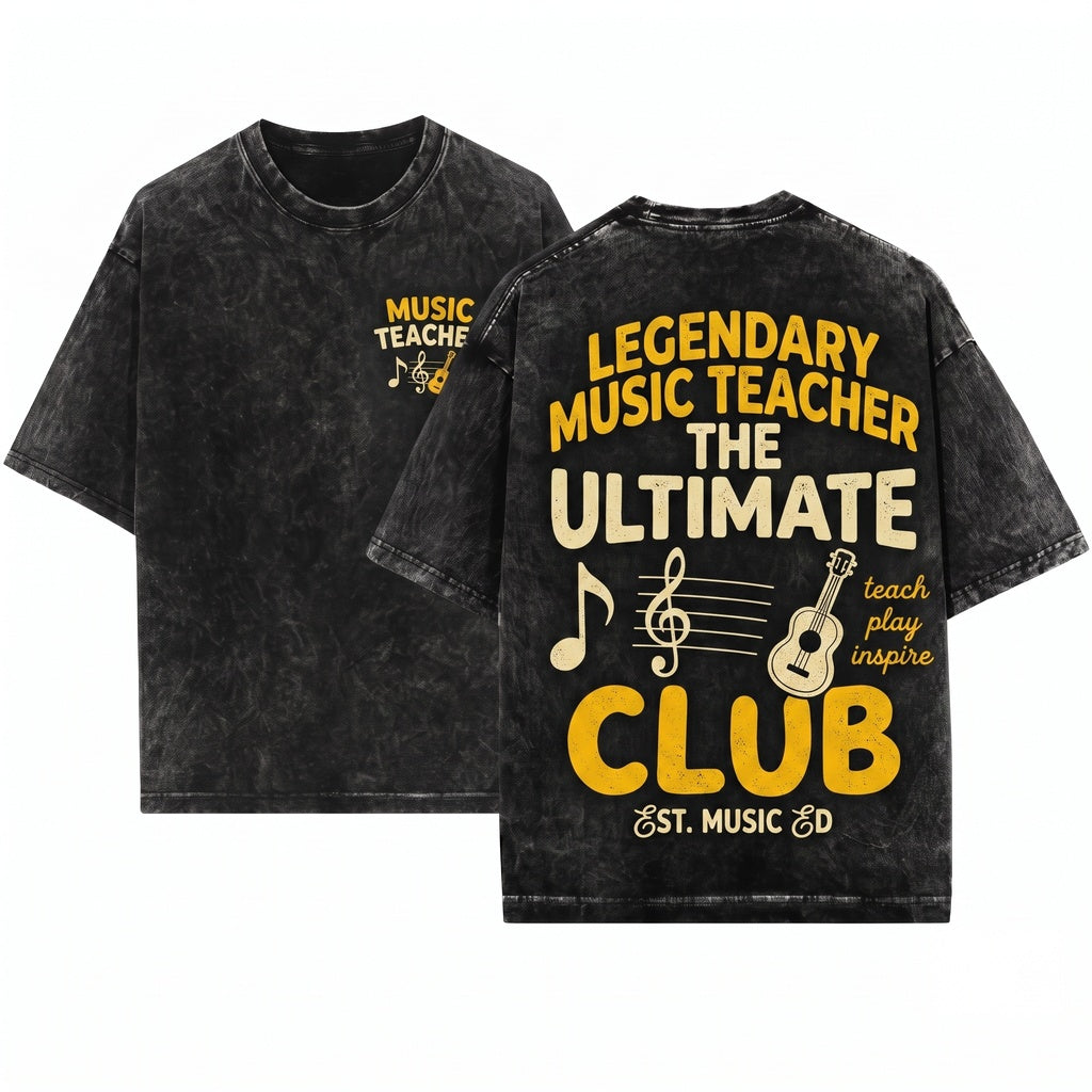 Music Teacher Club Choir Band Orchestra Classroom Educator School Pride Gift Unisex Wash T-Shirt