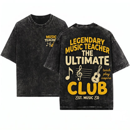 Music Teacher Club Choir Band Orchestra Classroom Educator School Pride Gift Unisex Wash T-Shirt