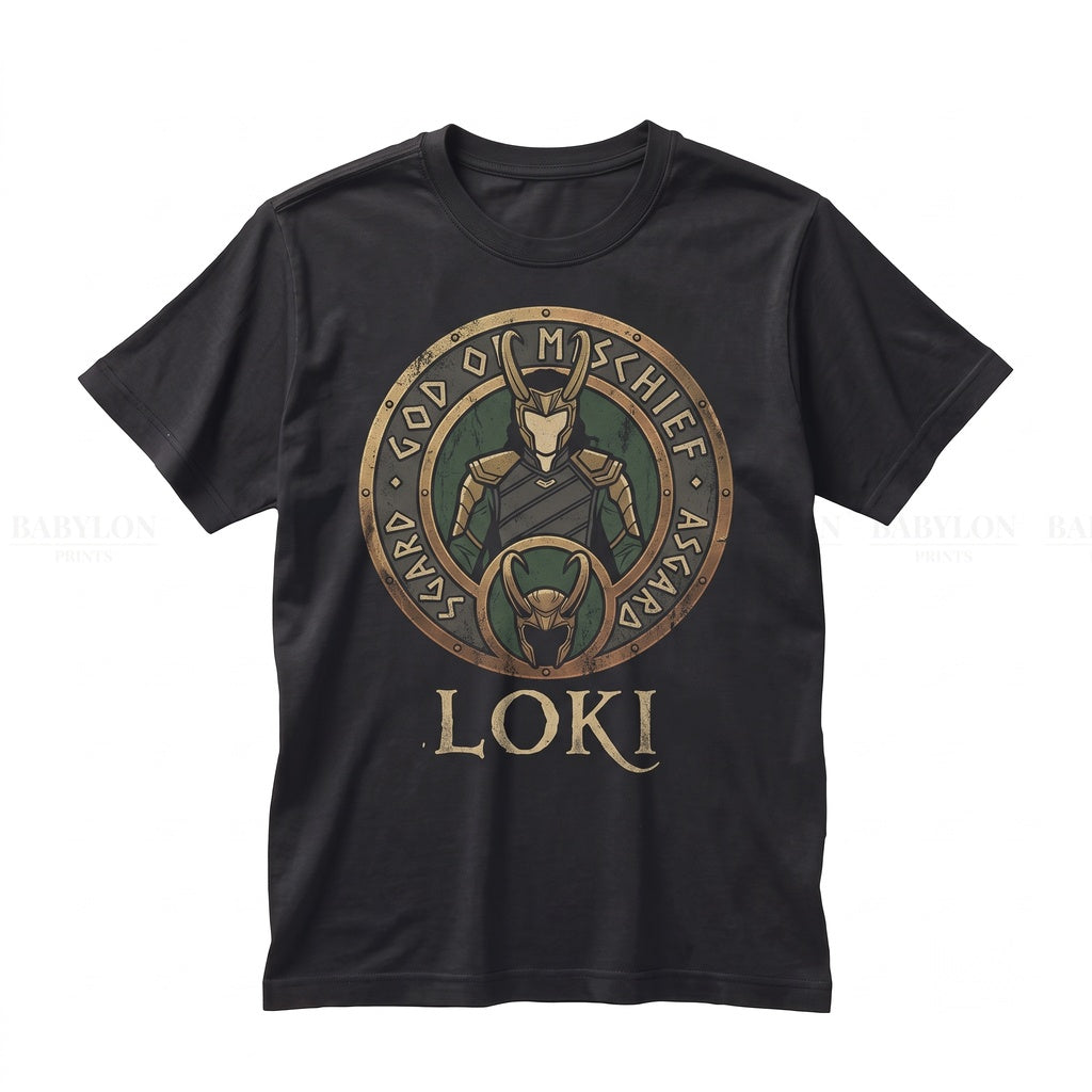 Vintage Retro Loki God of Mischief Graphic Print Gifts Unisex TShirt