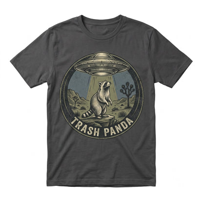 Retro Alien Raccoon Graphic UFO Desert Abduction Y2K Sci Fi Western Funny Animal Gift Apparel Unisex TShirt