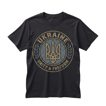 Ukraine Flag Tryzub Symbol Love Support Patriotic Country Heritage Roots Gift for Dad Mom Family Outfit Unisex TShirt