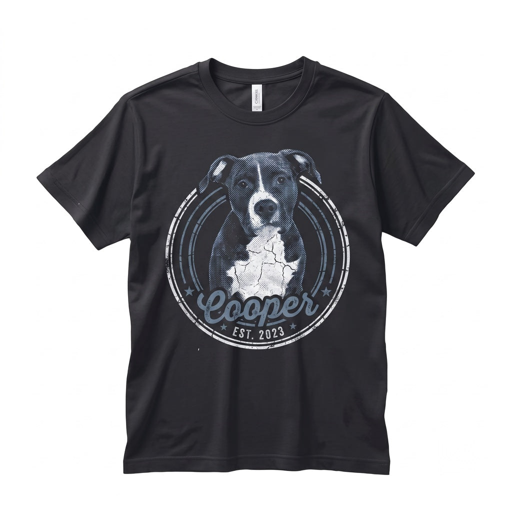 Personalized Pet Portrait Memorial Gift, Custom Dog Cat Photo Lover Apparel Unisex TShirt