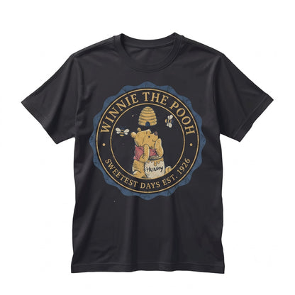 Winnie The Pooh Bear Hunny Pot Bees Theme Park Vacation Graphic Top Unisex TShirt