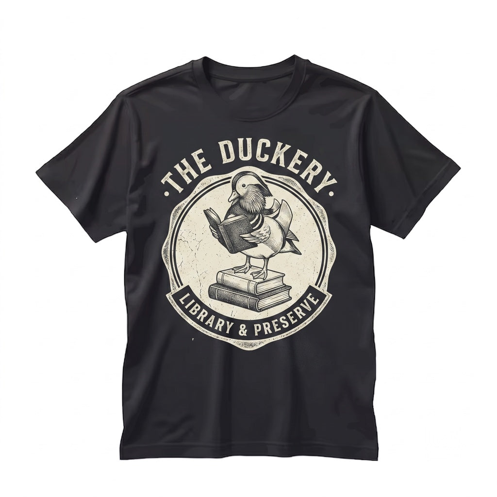 Retro Cute Reading Duck Graphic Vintage Book Lover Funny Farm Animal Aesthetic Gift Apparel Unisex TShirt