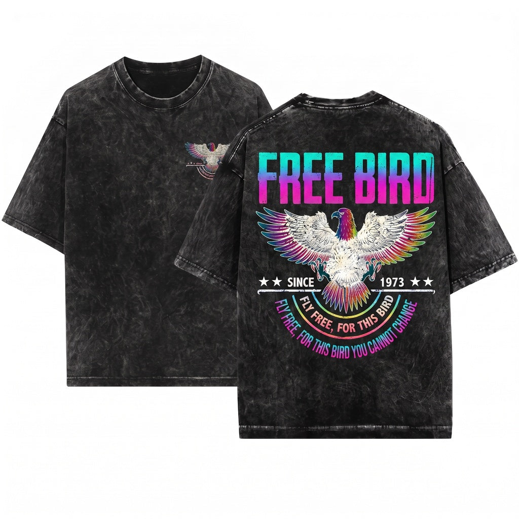 Free Bird Music Festival Original Designer Unisex Wash T-Shirt
