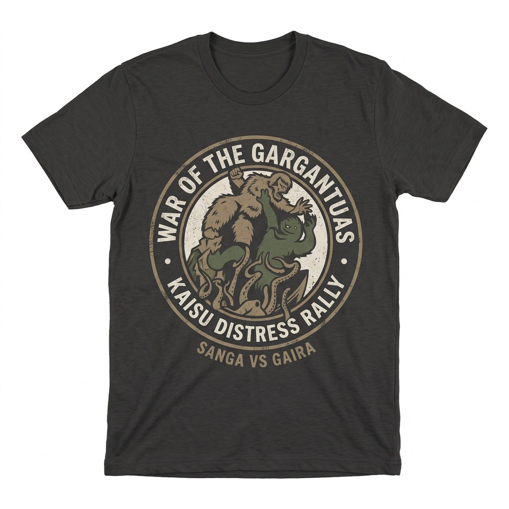 Vintage Kaiju Giant Monster Graphic Black Unisex TShirt