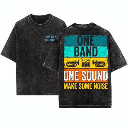 One Sound Marching Band Pride Musician Graphic Vintage Unisex Wash T-Shirt