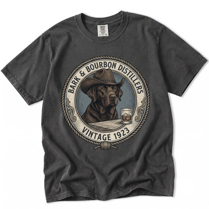 Funny Cowboy Dog Drinking Whiskey Meme, Chocolate Lab Pet Dad Lover Gift, Unisex TShirt