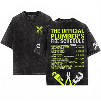Funny Plumber Hourly Rate Graphic Dad Gift Unisex Wash T-Shirt