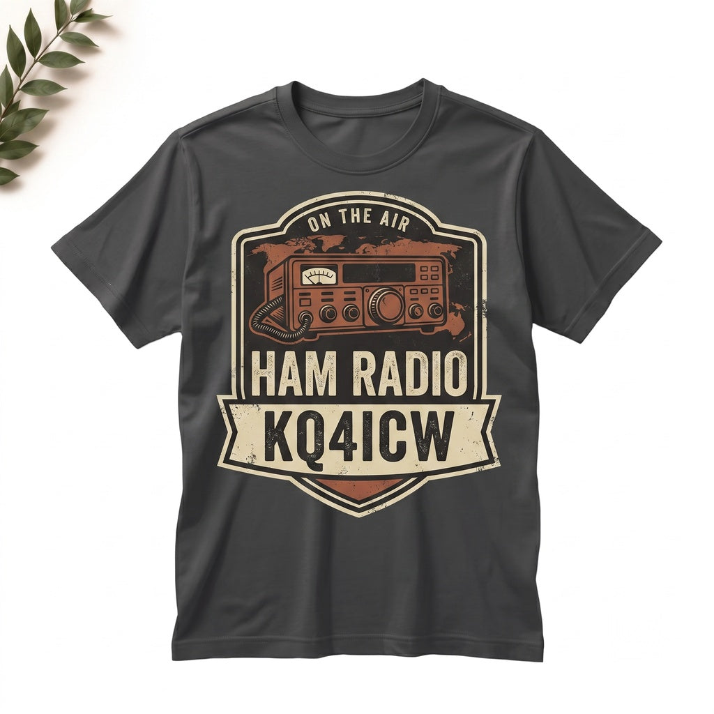 Personalized Ham Amateur Radio Callsign Operator Worldwide Contact Gift Unisex TShirt