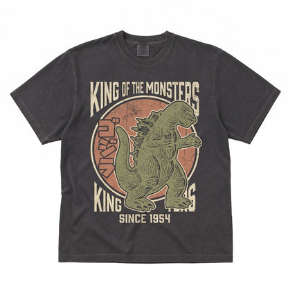 Retro 90s Japanese Kaiju Monster Movie Poster Minimalist Sci-Fi Horror Film Graphic Memorabilia Unisex TShirt