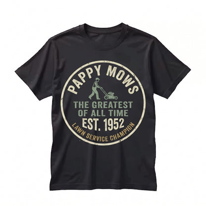 Pappy Mows Best Funny Vintage Lawn Mower Fathers Day Gift Grass Yard Care Dad Graphic Unisex TShirt