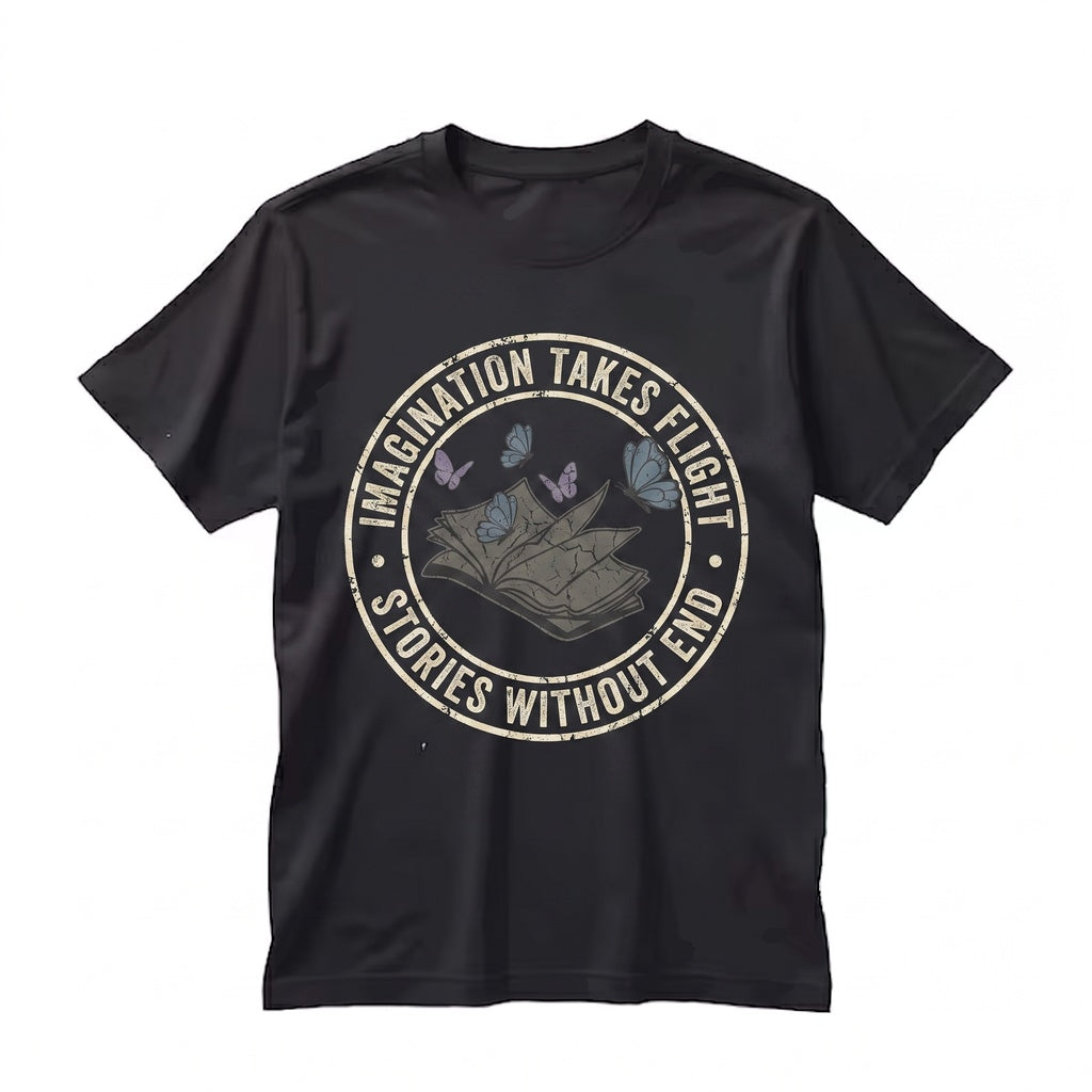 Embroidered Open Book Butterfly Floral Graphic Tee, Dark Romance Romantasy Reader Apparel, Bookish Merch Gift, Unisex TShirt