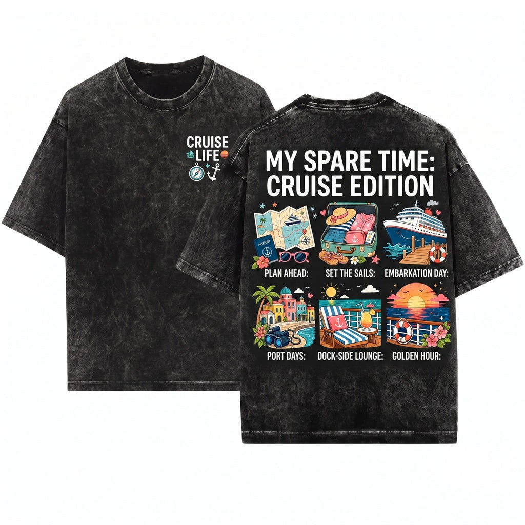Funny Cruise Things I Do In My Spare Time Vacation Planners Unisex Wash T-Shirt