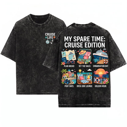 Funny Cruise Things I Do In My Spare Time Vacation Planners Unisex Wash T-Shirt