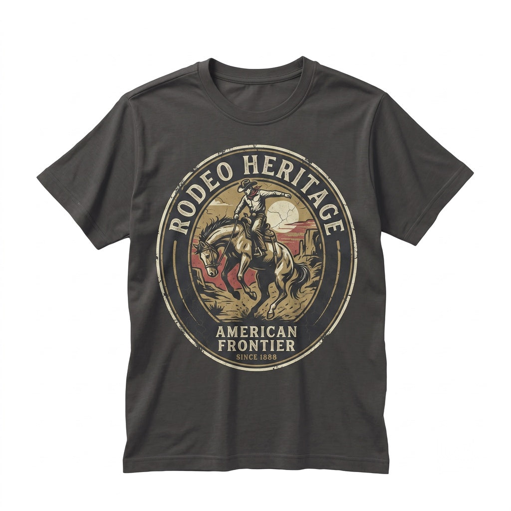 Vintage Rodeo Cowboy Bronc Rider Horse Western Graphic Unisex TShirt