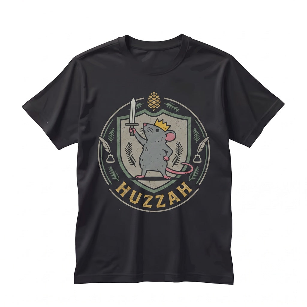 Huzzah Rat King Embroidered 1717 Renaissance Faire Funny Tabletop RPG Fantasy Graphic Unisex TShirt
