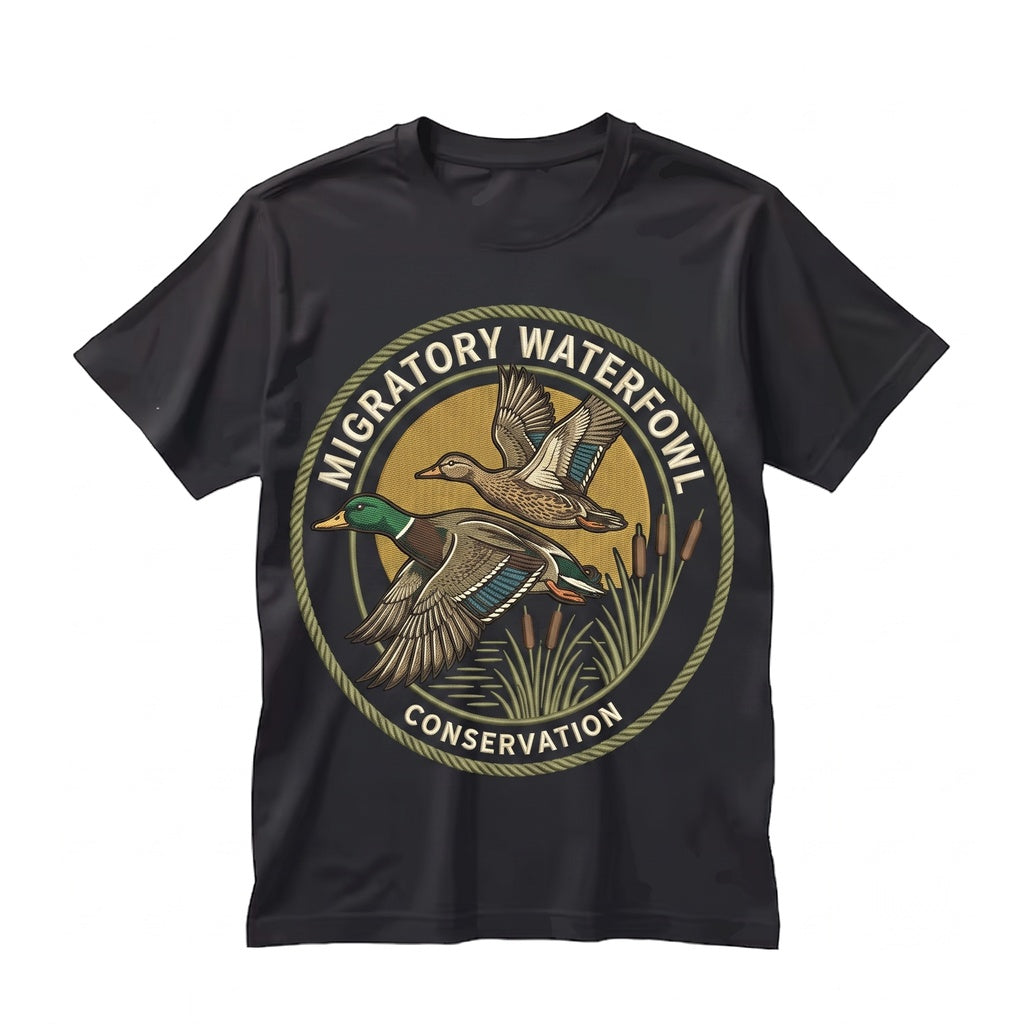 Vintage Flying Mallard Duck Waterfowl Hunting Graphic Wetland Wildlife Nature Gift Unisex TShirt