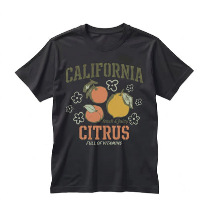 California Citrus Lemon Orange Graphic Fruit Print Retro Summer Apparel Unisex TShirt