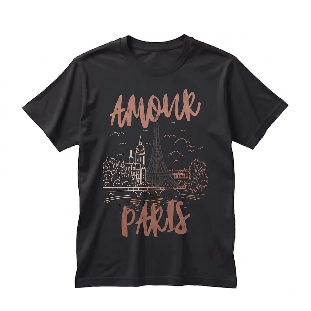 Amour Paris Eiffel Tower French Aesthetic Vintage Romantic Travel Graphic Gift Unisex TShirt