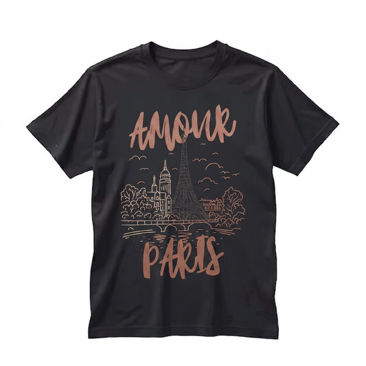 Amour Paris Eiffel Tower French Aesthetic Vintage Romantic Travel Graphic Gift Unisex TShirt