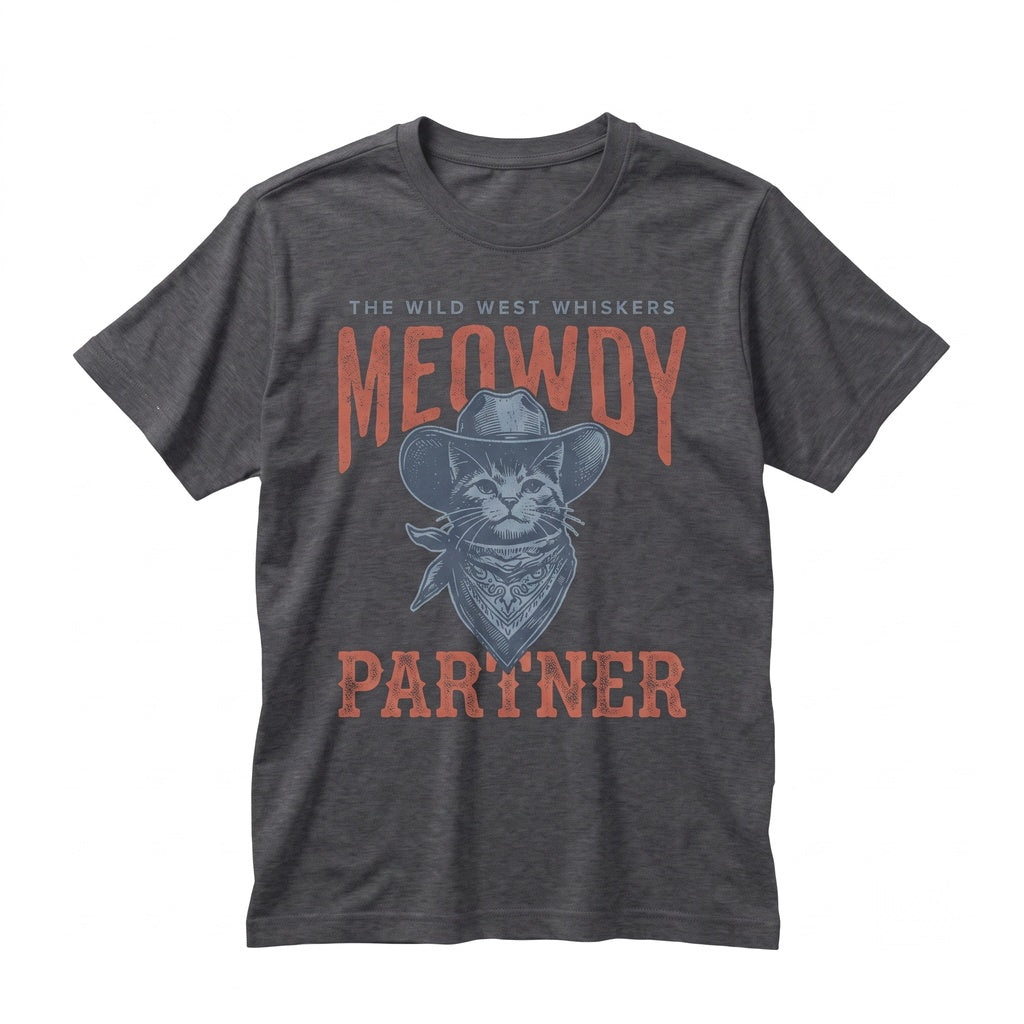 Meowdy Partner Funny Western Cowboy Cat Lover Graphic Gift Unisex TShirt