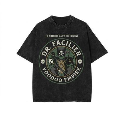 Oversized Dr Facilier Shadow Man Bayou Voodoo Villains Theme Park Vacation Graphic Unisex TShirt