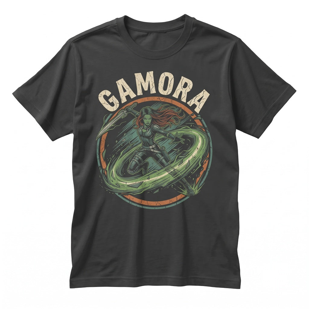 Gamora Graphic Top Retro Comic Book Space Warrior Green Assassin Vintage Apparel Unisex TShirt