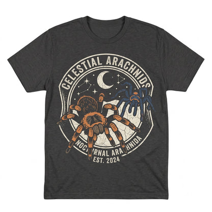 Three Tarantula Retro Graphic Vintage Spider Moon Oversized Bug Funny Arachnid Entomology Gift Him Her Unisex TShirt