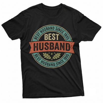 Personalized Best Husband Since 1995 Wedding Anniversary Gift Unisex TShirt