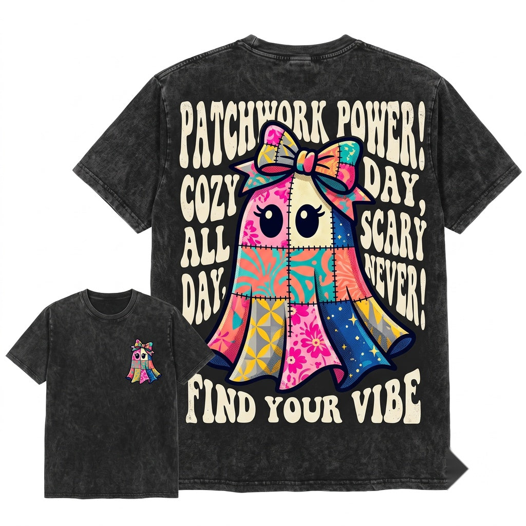 Pink Coquette Bow Cute Spooky Season Halloween Ghost Sweatshirt Unisex Wash T-Shirt