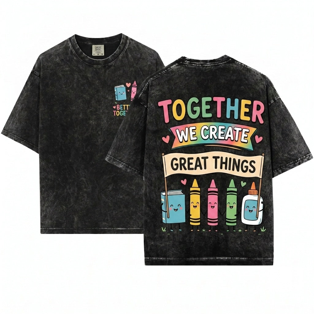 Inspirational Teamwork Classroom Graphic Teacher School Community Learning Gift Unisex Wash T-Shirt