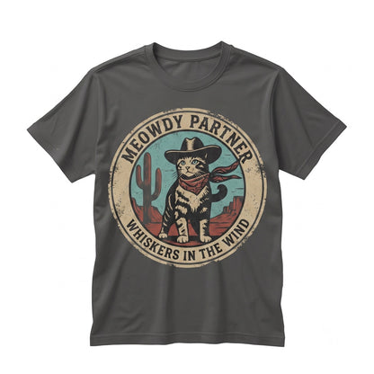Funny Meowdy Partner Cowboy Cat Western Graphic Pet Lover Gift Unisex TShirt