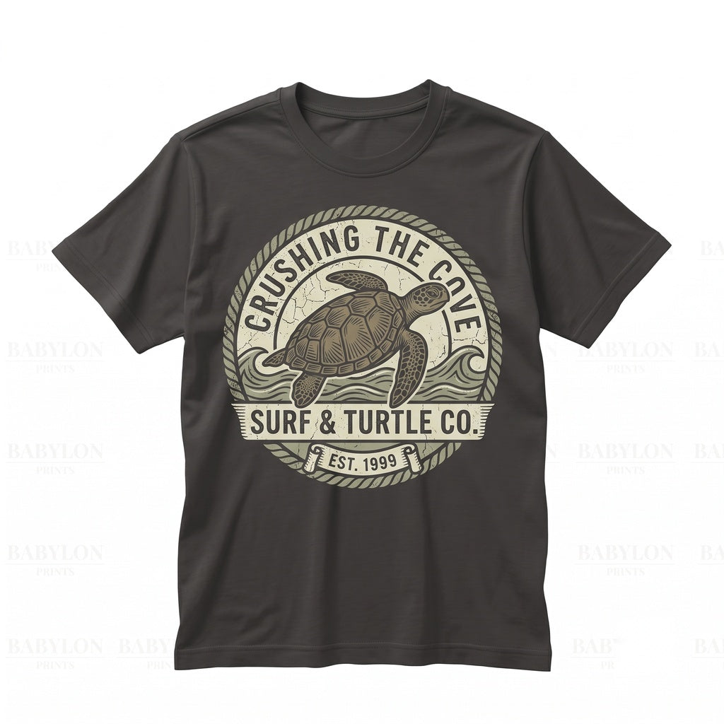Vintage Crush Sea Turtle Retro Ocean Reef Family Vacation Park Trip Unisex TShirt